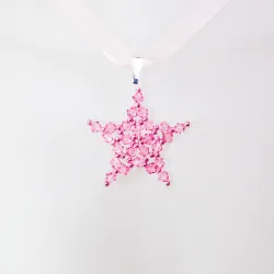 Pendant 40cm - Andromeda-Salmon Organza - Pendant 40cm - Laiton argenté